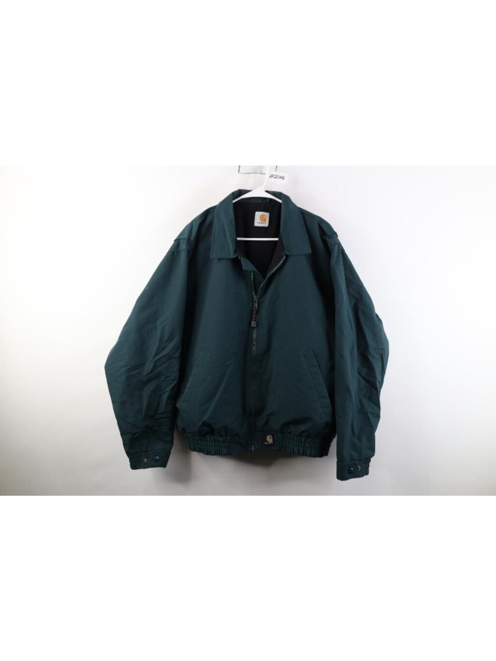 Vintage 90s Y2K Carhartt Mens 3XL Spell Out Lined Bomber Jacket Hunter Green